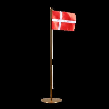 Piet Hein -  Messing Bordflag med Dannebrog (50 cm)